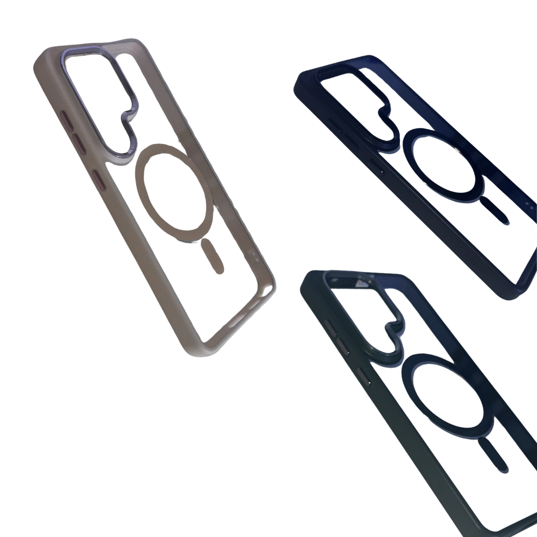 FUNDA MAGSAFE TRANSPARENTE BORDE DE COLOR PARA SAMSUNG 