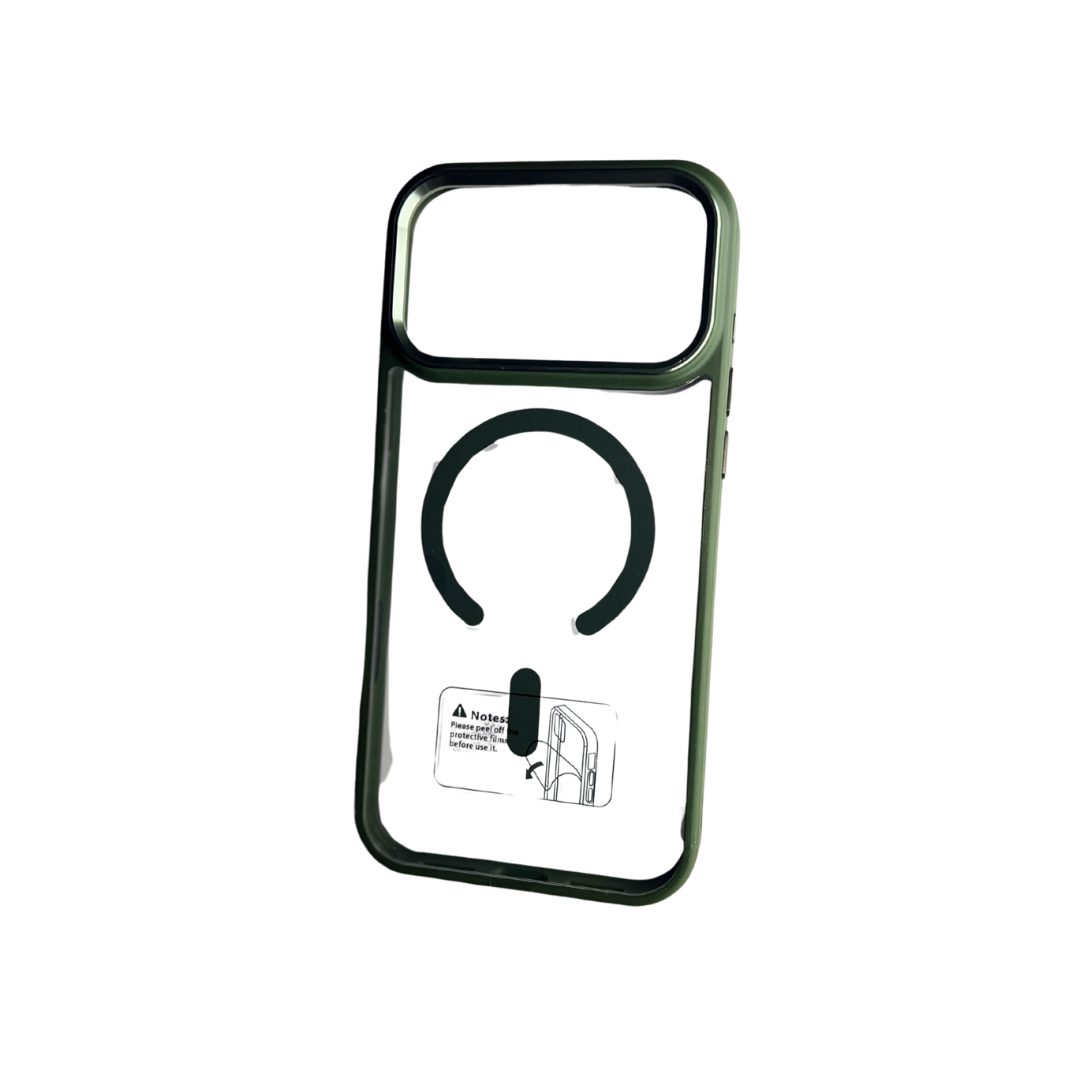 FUNDA MAGSAFE TRANSPARENTE BORDE DE COLOR PARA IPHONE
