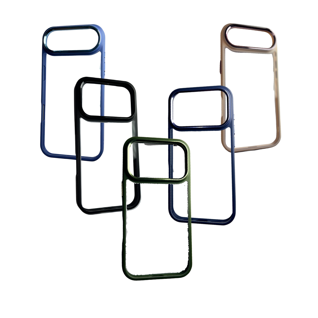 FUNDA CASE CROMADO TRANSPARENTE PARA IPHONE